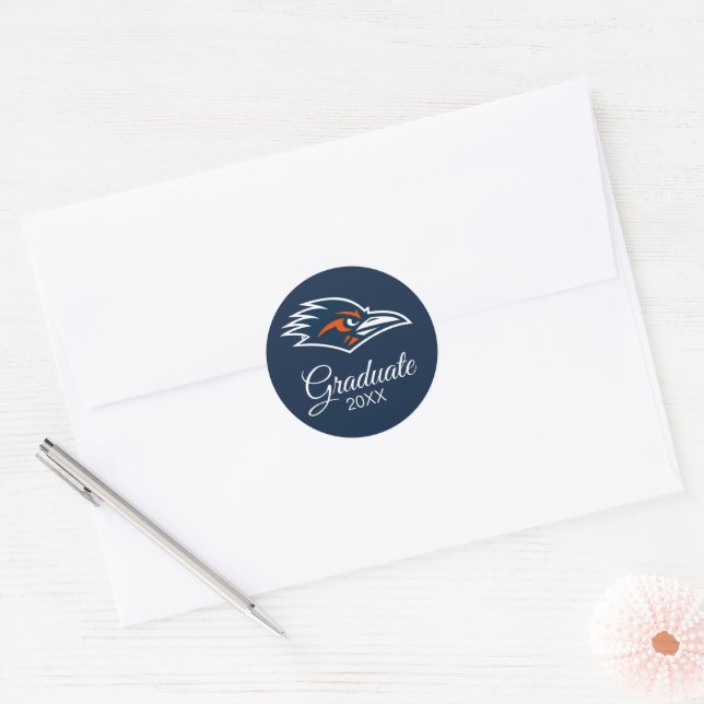 UTSA Roadrunners Logo Graduation Classic Round Sticker (Envelope)
