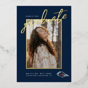 UTSA Roadrunners Logo Graduation Foil Invitation