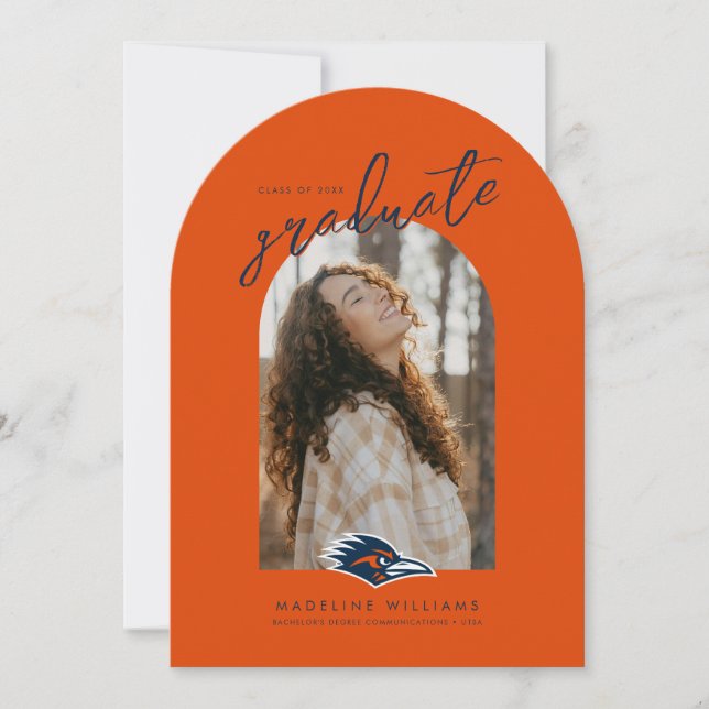 UTSA Roadrunners Logo Graduation Invitation (Front)