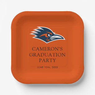UTSA Roadrunners Logo Graduation Paper Plates