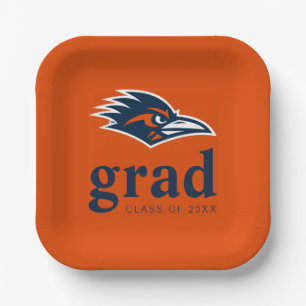 UTSA Roadrunners Logo Graduation Paper Plates