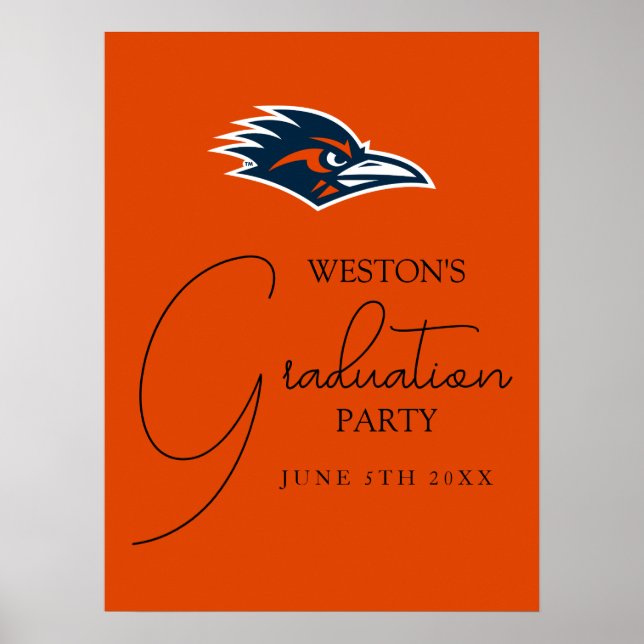 UTSA Roadrunners Logo Graduation Poster (Front)