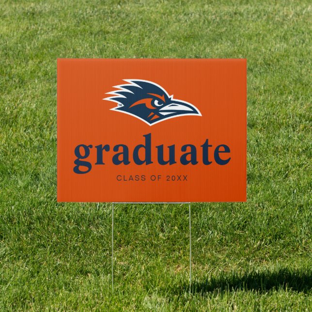 UTSA Roadrunners Logo Graduation Sign (Insitu)