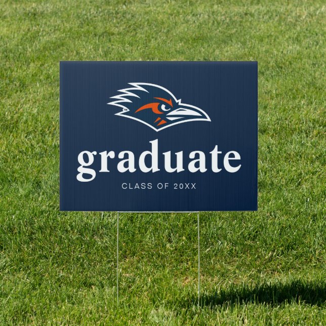 UTSA Roadrunners Logo Graduation Sign (Insitu)