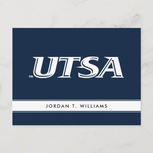 UTSA White Logo Postcard