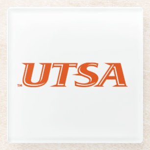 UTSA Wordmark Logo Glass Coaster