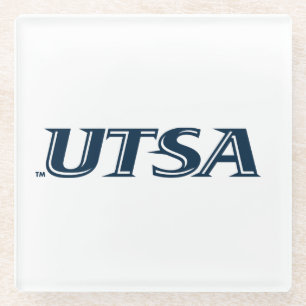 UTSA Wordmark Logo Glass Coaster