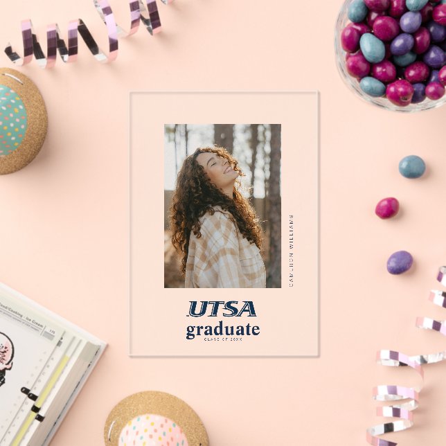 UTSA Wordmark Logo Graduation Acrylic Invitations (Insitu (Celebration))