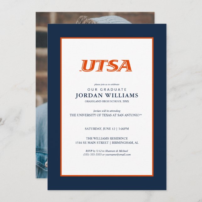 UTSA Wordmark Logo Graduation Announcement (Front/Back)