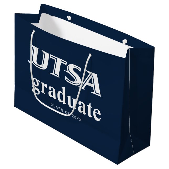 UTSA Wordmark Logo Graduation Large Gift Bag (Front Angled)