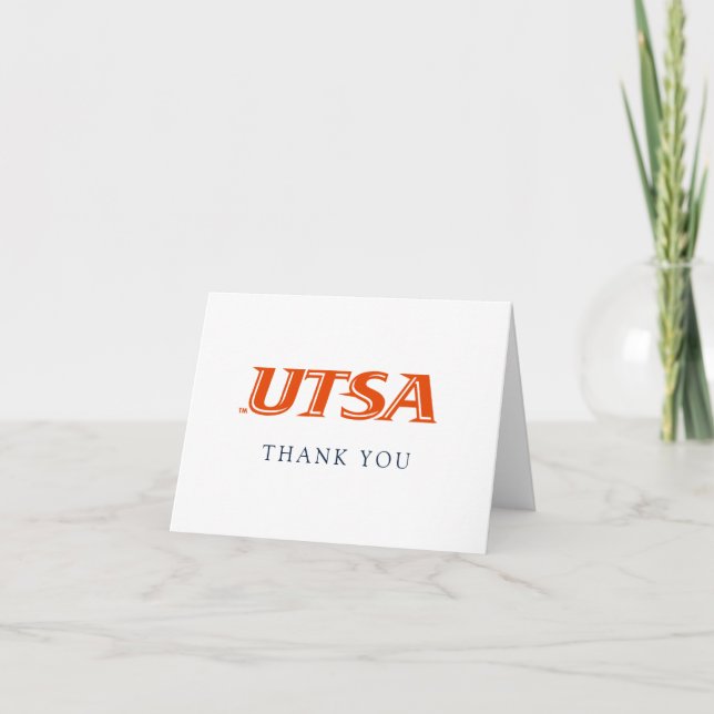 UTSA Wordmark Logo Graduation Letterpress Thank You Card (Front)