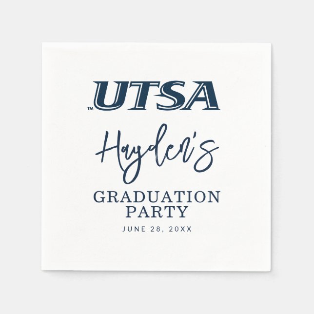UTSA Wordmark Logo Graduation Napkins (Front)