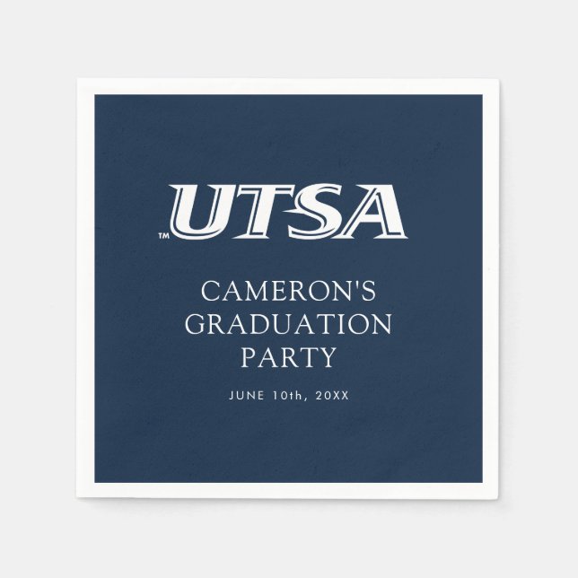 UTSA Wordmark Logo Graduation Napkins (Front)