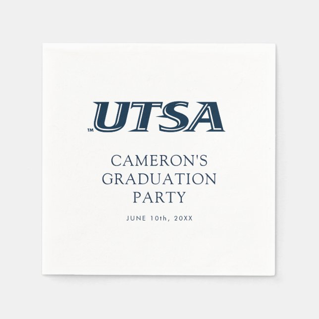 UTSA Wordmark Logo Graduation Napkins (Front)