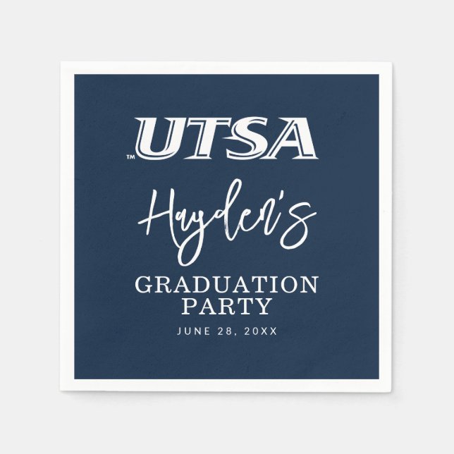 UTSA Wordmark Logo Graduation Napkins (Front)