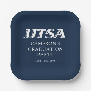 UTSA Wordmark Logo Graduation Paper Plates