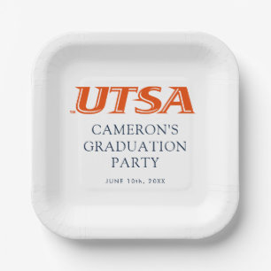 UTSA Wordmark Logo Graduation Paper Plates