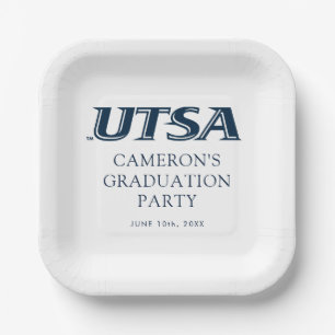 UTSA Wordmark Logo Graduation Paper Plates