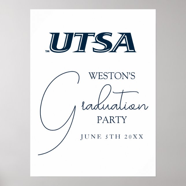 UTSA Wordmark Logo Graduation Poster (Front)
