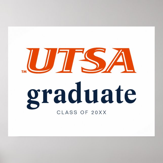 UTSA Wordmark Logo Graduation Poster (Front)