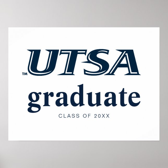 UTSA Wordmark Logo Graduation Poster (Front)