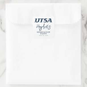 UTSA Wordmark Logo Graduation Square Sticker