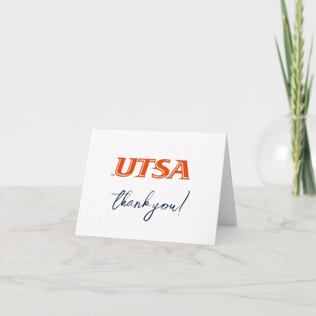UTSA Wordmark Logo Graduation Thank You Card (Front)