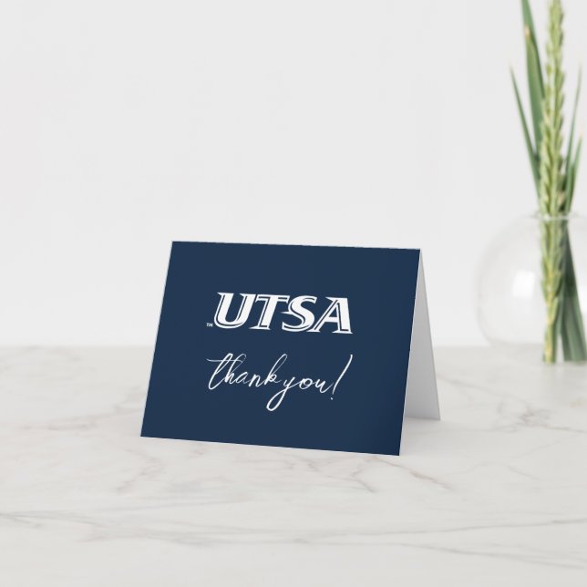 UTSA Wordmark Logo Graduation Thank You Card (Front)