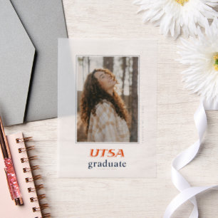 UTSA Wordmark Logo Graduation Vellum Invitations