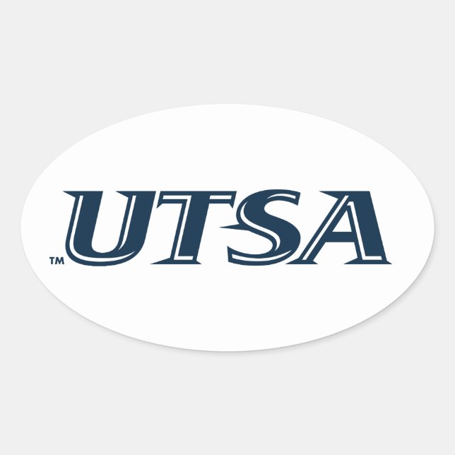 UTSA Wordmark Logo Oval Sticker (Front)