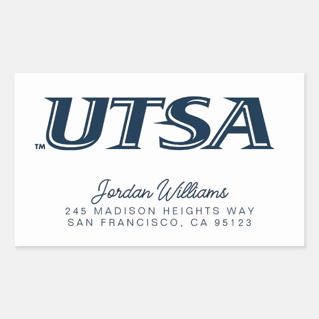 UTSA Wordmark Logo Rectangular Sticker (Front)