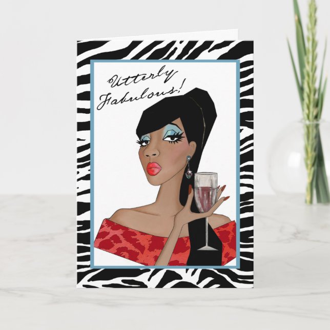 "Utterly Fabulous" African American Diva  Card (Front)