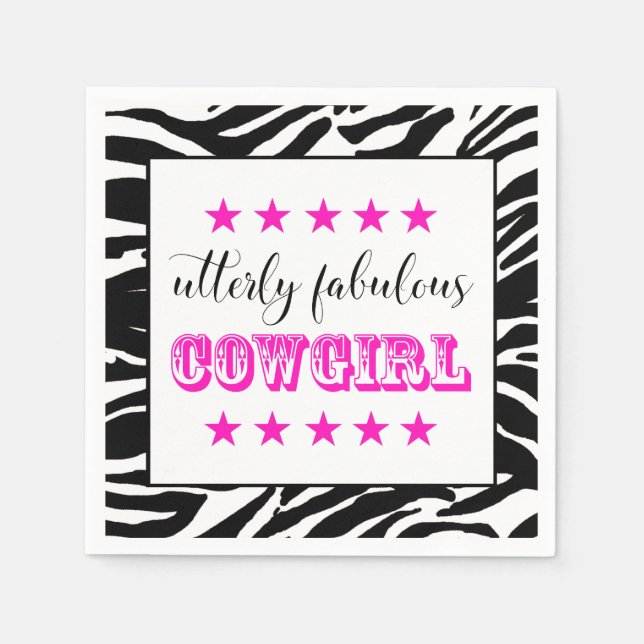Utterly Fabulous "COWGIRL" Paper Napkins (Front)