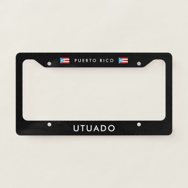 Utuado PR License Plate Frame Boricua Pride Car (Front)