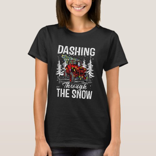 UTV SXS Christmas Dashing Through The Snow T_Shirt