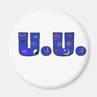 UU Blue Religious Symbols Magnet