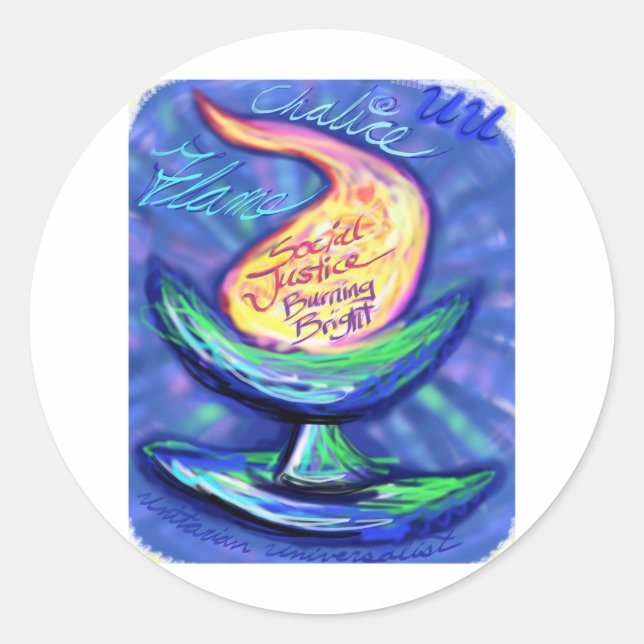UU Chalice.jpg Classic Round Sticker (Front)
