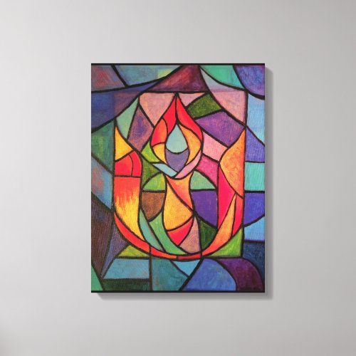 UU Flaming Chalice Original Artwork Canvas Print