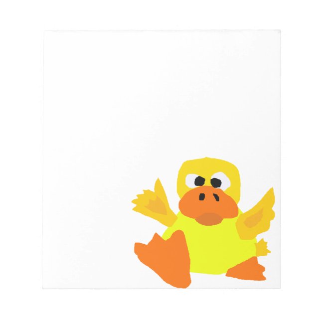 UU- Funny Duck Bigfoot Art Cartoon Notepad (Front)