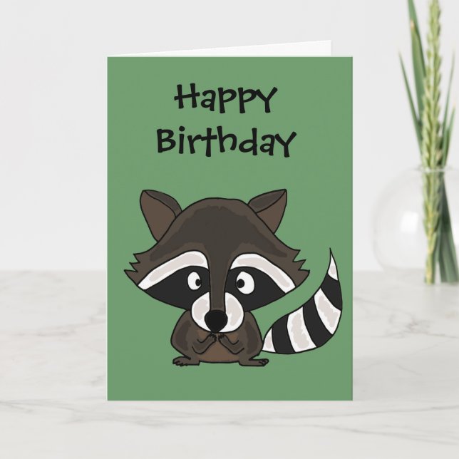 UU- Funny Raccoon Cartoon Art Card (Front)