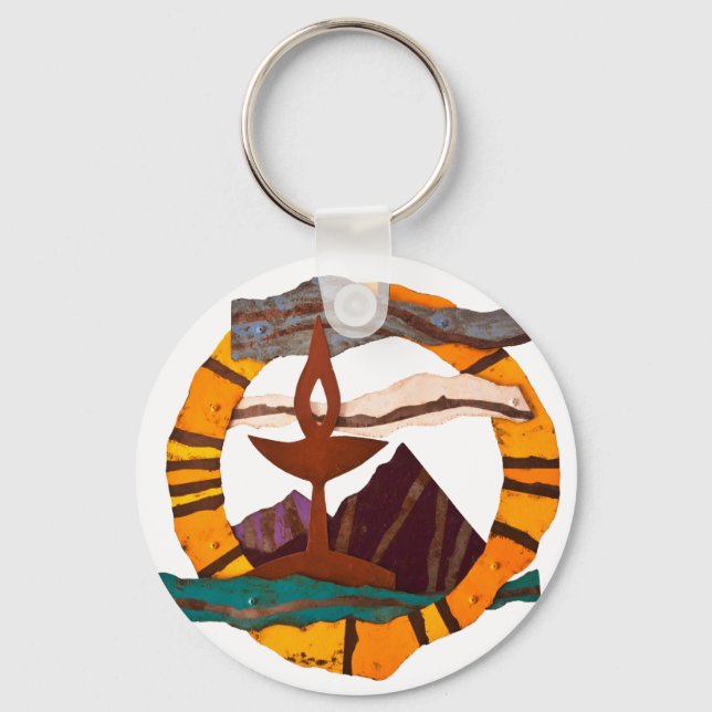 UUSS chalice, Unitarian Universalist, UU, chalice, Keychain (Front)