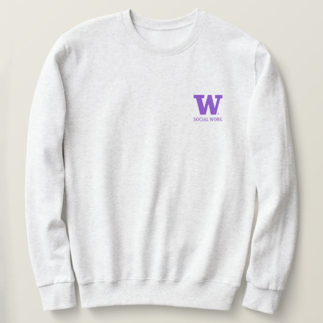 UW SSW Gray Crewneck Sweatshirt | Unisex (Design Front)