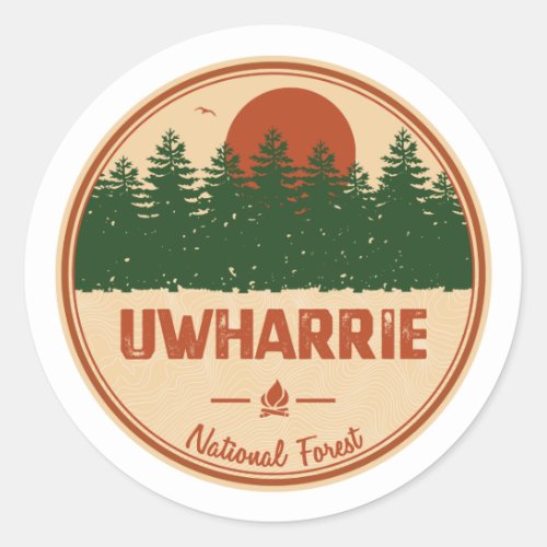 Uwharrie National Forest Classic Round Sticker