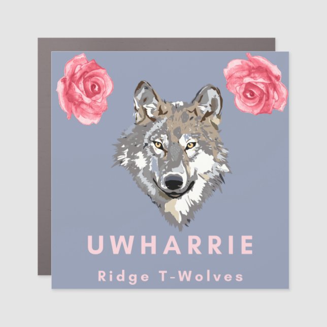 Uwharrie Timberwolves Floral Magnet (Front)