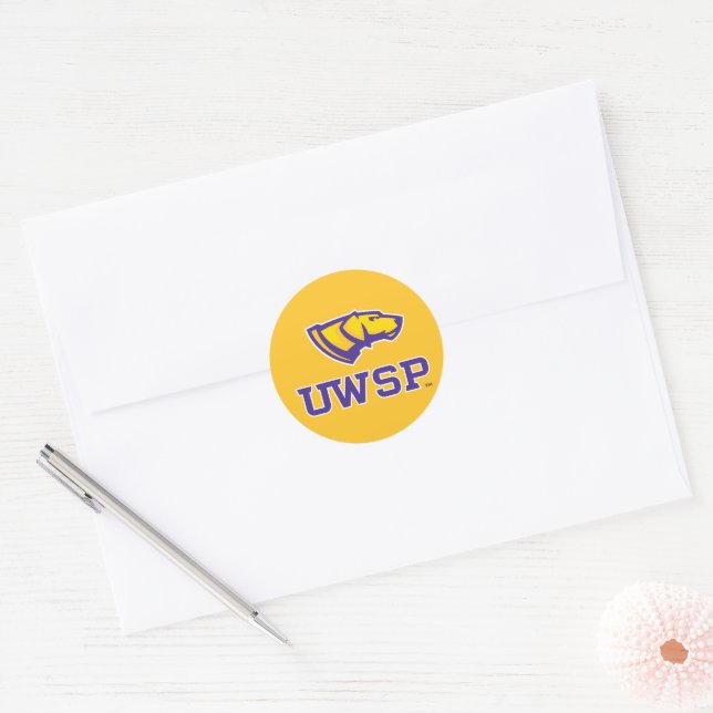 UWSP CLASSIC ROUND STICKER (Envelope)