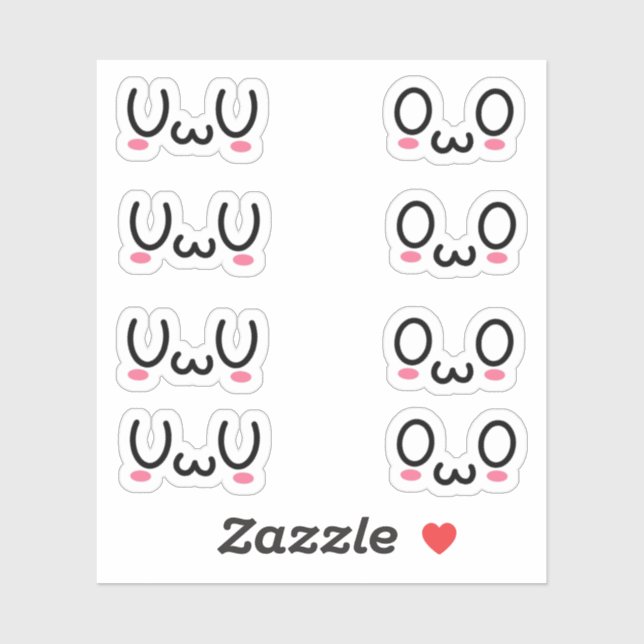 Uwu and Owo Custom-Cut Vinyl Sticker (Sheet)