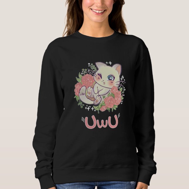 Uwu Cat Kwaii Cute Japan Anime Sweatshirt (Front)