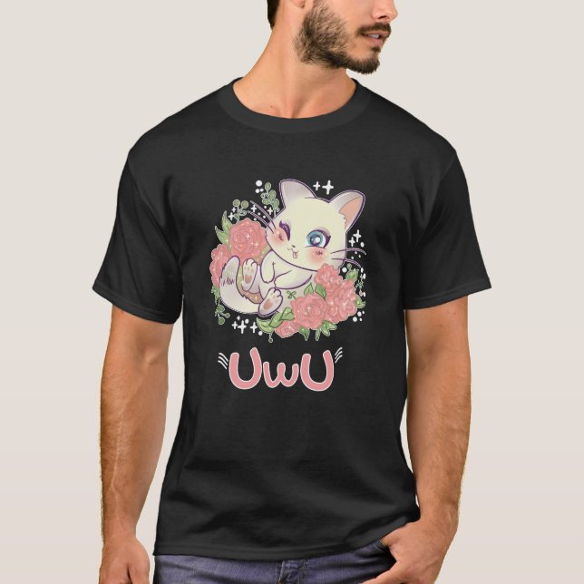 Uwu Cat Kwaii Cute Japan Anime T-Shirt (Front)