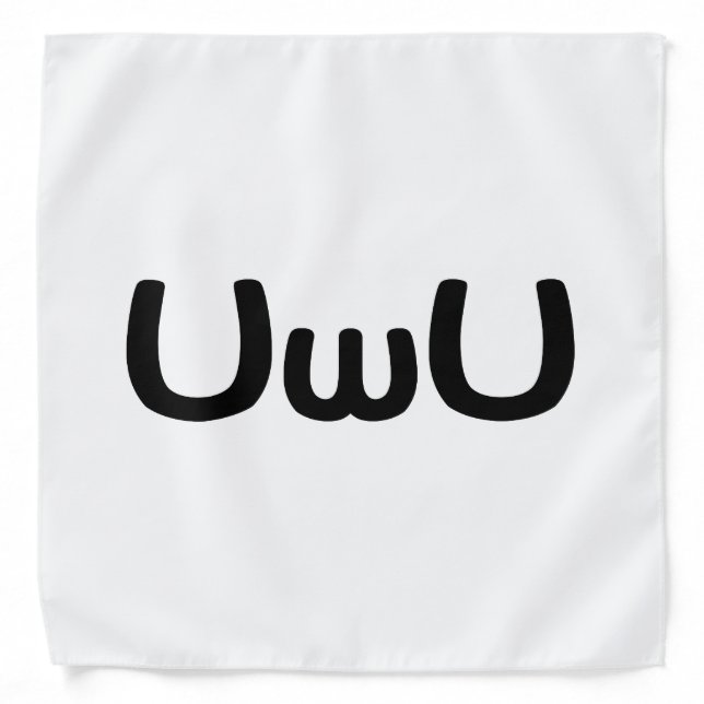 UwU Happy Anime Face Emoticon Bandana (Front)