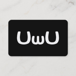 UwU Happy Anime Face Emoticon Business Card